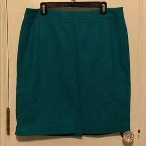 Teal J Crew wool pencil skirt size 14